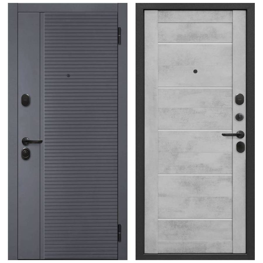 Входная дверь 7,5 см БОСТОН Бетон снежный царга