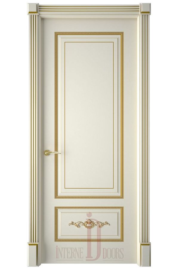 Межкомнатная дверь Троя ПГ слоновая кость патина золото