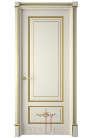 Межкомнатная дверь Троя ПГ слоновая кость патина золото