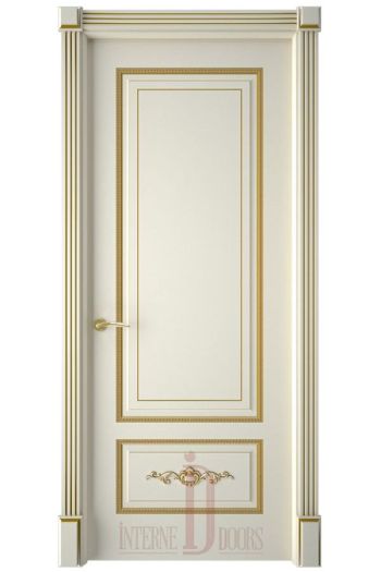 Межкомнатная дверь Троя ПГ слоновая кость патина золото